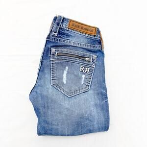 Rock Revival Joelle Skinny Ripped Embellished Denim Jeans Size 25